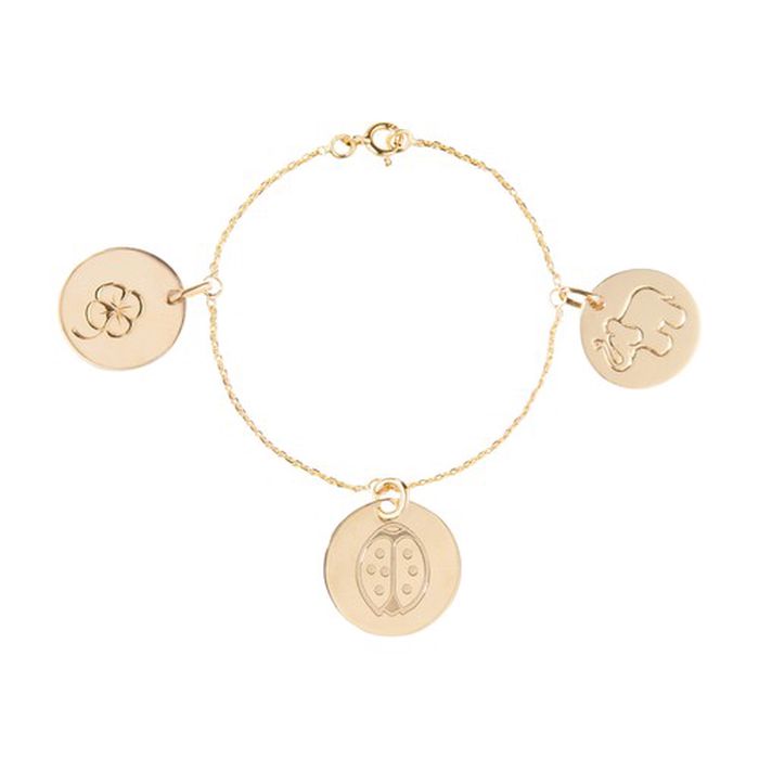 bracelet with 3 engraved medals