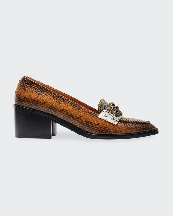 Theaco Multi Snake Heeled Loafers