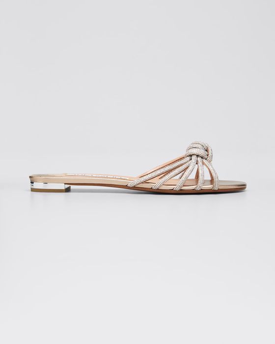 Celeste Knotted Swarovski Crystal Slide Sandals
