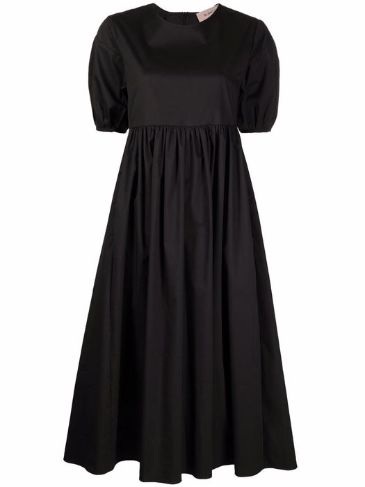 Blanca Vita gathered short-sleeved dress - Black