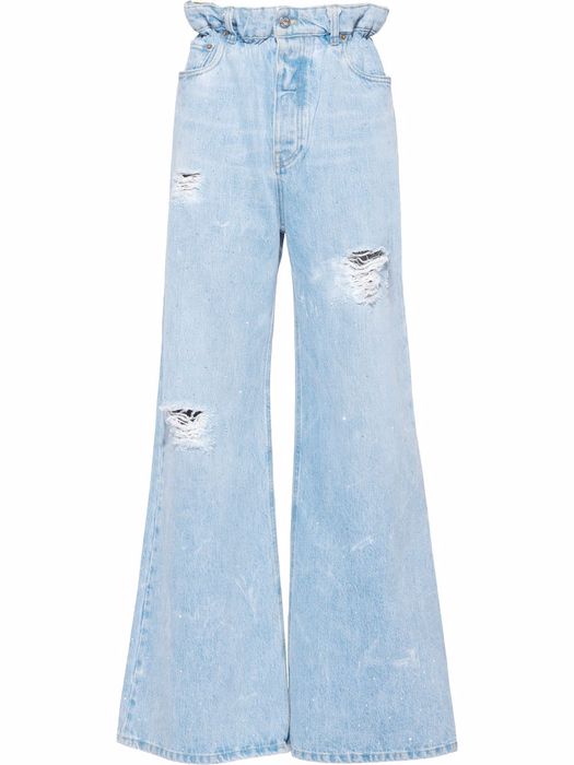 Miu Miu embellished wide-leg jeans - Blue