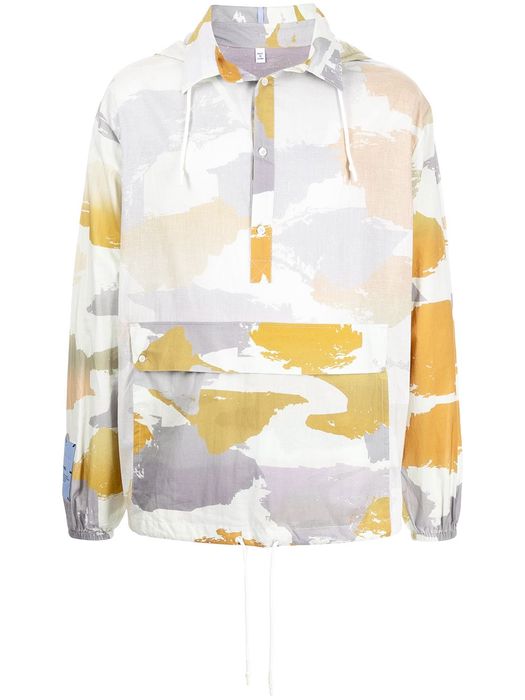 MCQ abstract-print hooded jacket - White