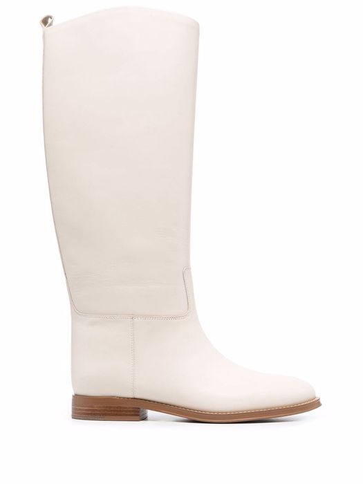 12 STOREEZ knee-length leather boots - Neutrals