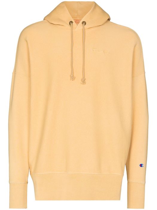 Champion tonal-logo cotton hoodie - Yellow
