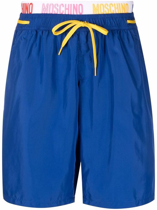Moschino logo drawstring shorts - Blue