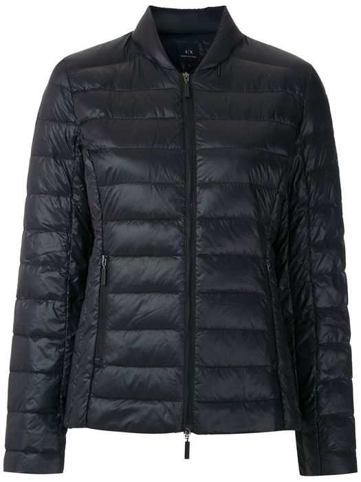 Armani Exchange zipped padded jacket - Black