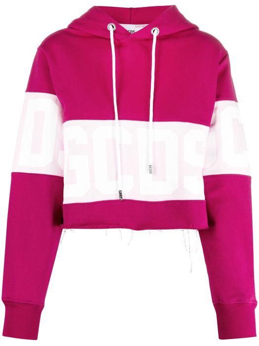Gcds colour-block cotton hoodie - Pink