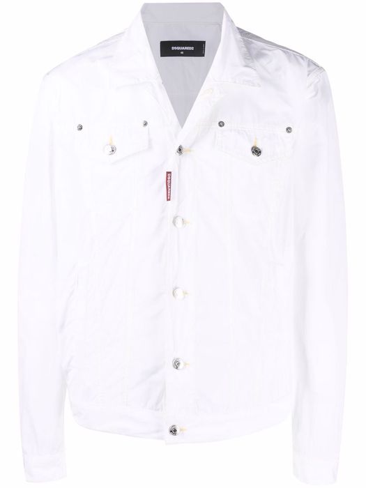 Dsquared2 logo-patch button-fastening jacket - White