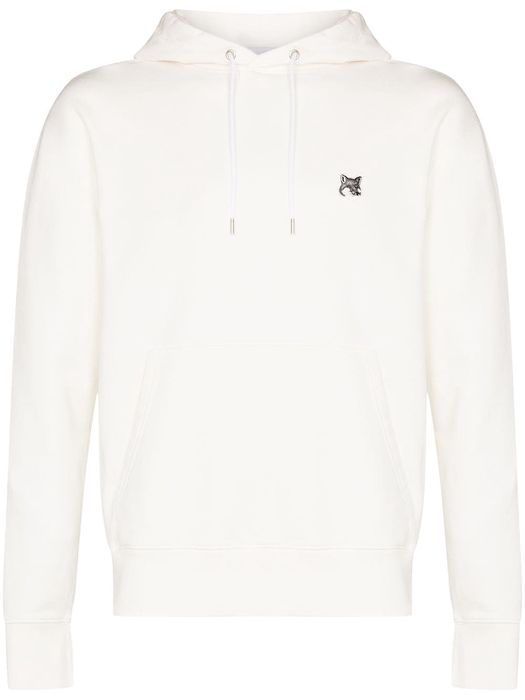 Maison Kitsuné fox-patch cotton hoodie - White