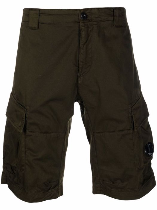 C.P. Company Lens-detail cotton cargo shorts - Green