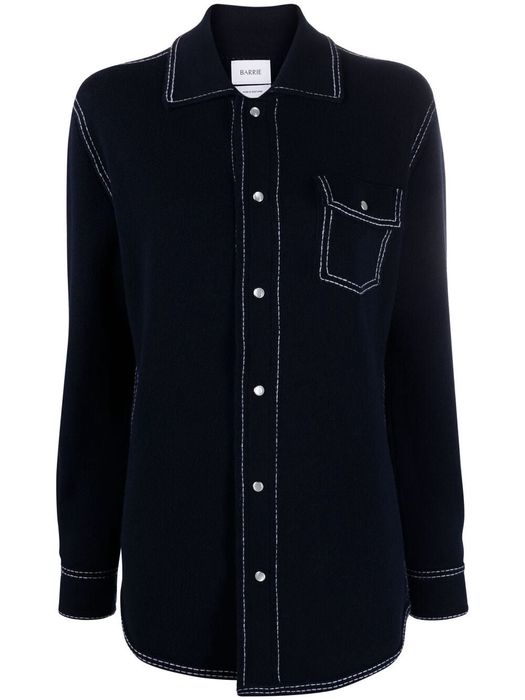 Barrie knitted style overshirt - Blue