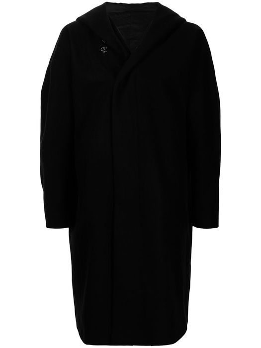 Attachment concealed hooded coat - Black