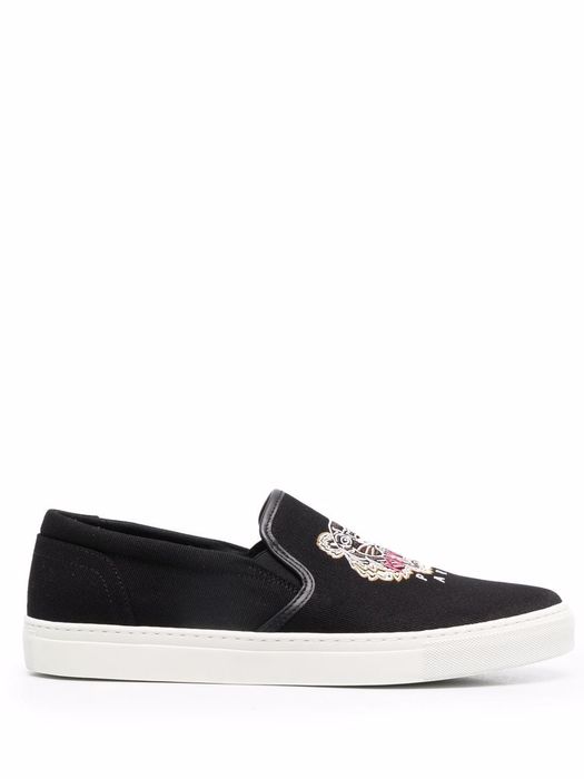Kenzo logo embroidered sneakers - Black