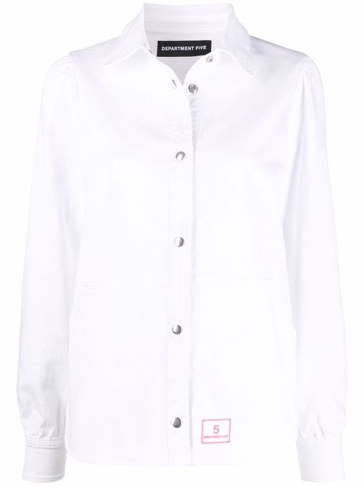 Department 5 logo-patch shirt jacket - White