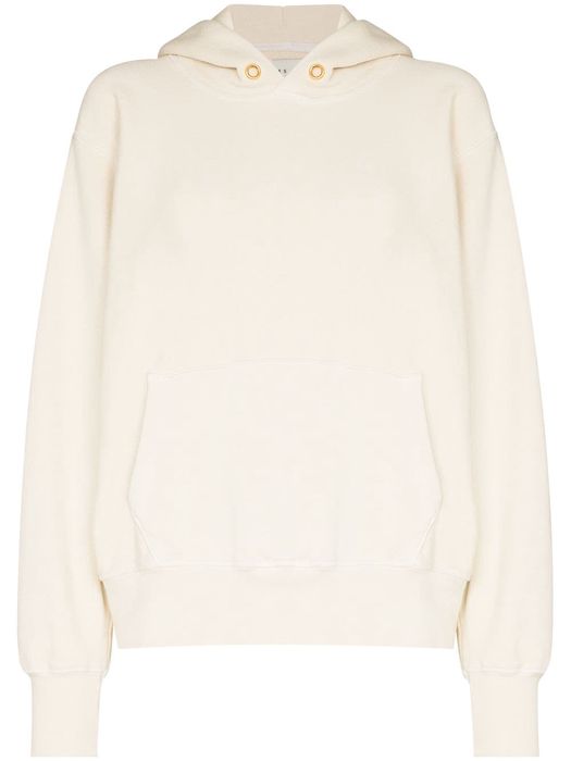 Les Tien cropped cotton hoodie - White