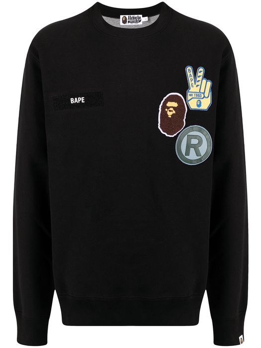 A BATHING APE® Ape Head logo-patch sweater - Black