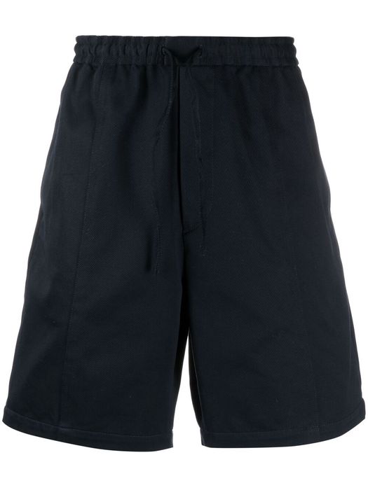 Emporio Armani wide-leg cotton track shorts - Blue