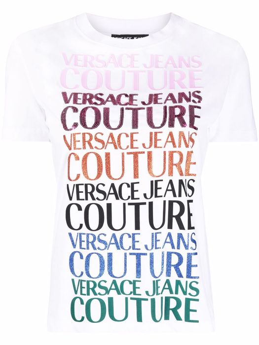 Versace Jeans Couture metallic logo-print T-shirt - White