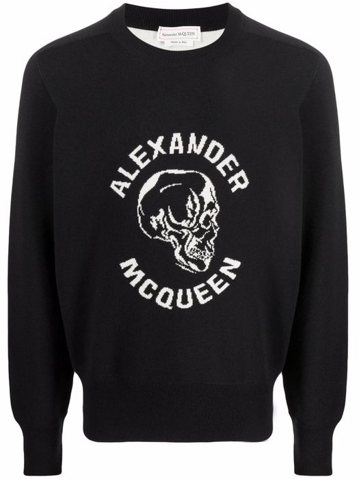 Alexander McQueen logo-intarsia jumper - Black