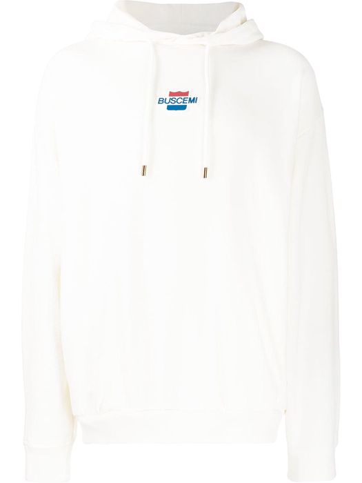 Buscemi logo print hoodie - White