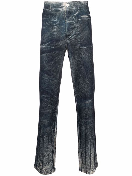 Sunnei distressed straight-leg trousers - Blue