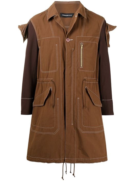 UNDERCOVER button-front parka coat - Brown