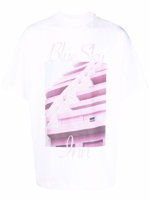 BLUE SKY INN logo-print short-sleeved T-shirt - White