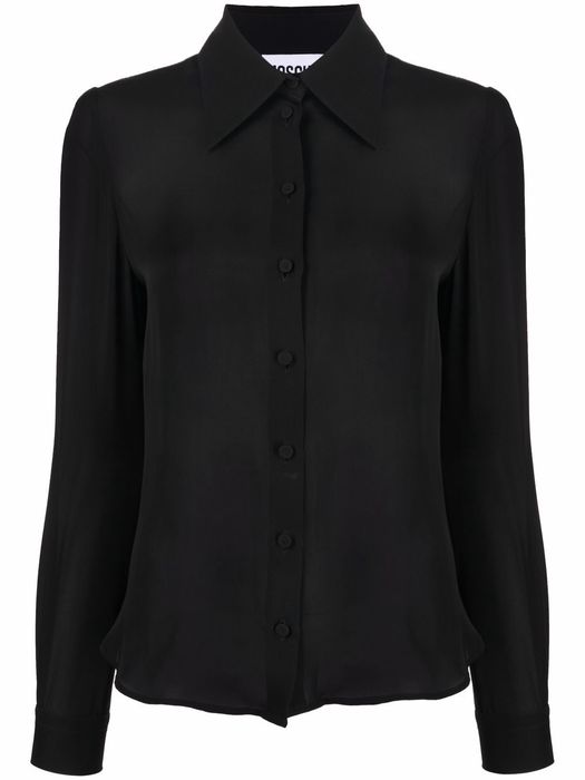Moschino long-sleeve silk shirt - Black