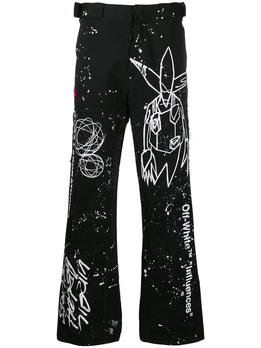 Off-White Futura Alien print trousers - Black
