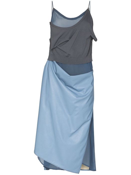 Y/Project panelled slip midi dress - Blue