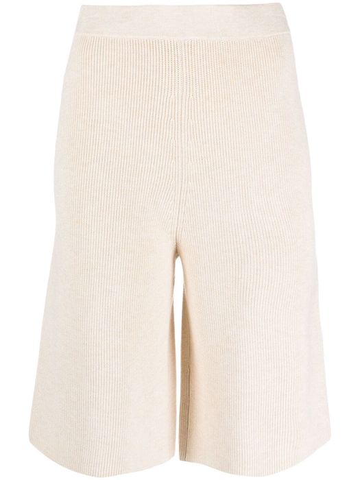 12 STOREEZ knitted knee-length shorts - Neutrals