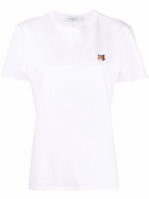Maison Kitsuné Fox-appliqué cotton T-shirt - White
