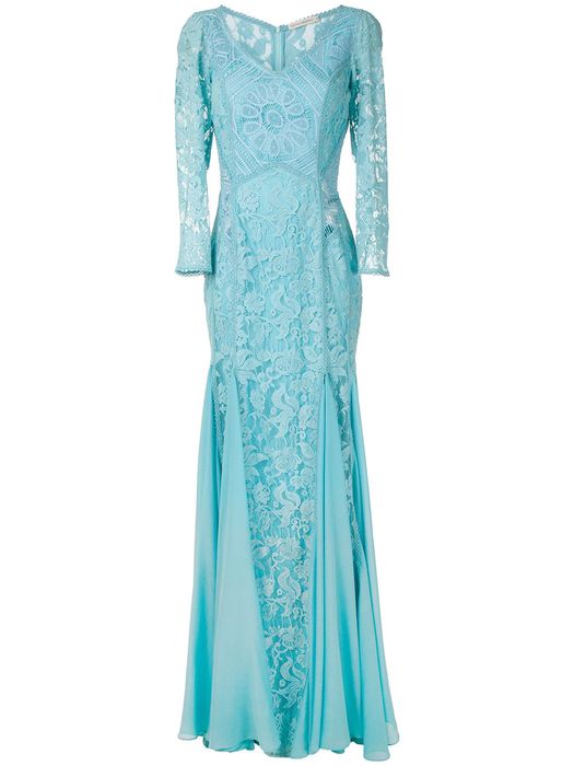 Martha Medeiros Vivian lace gown - Blue
