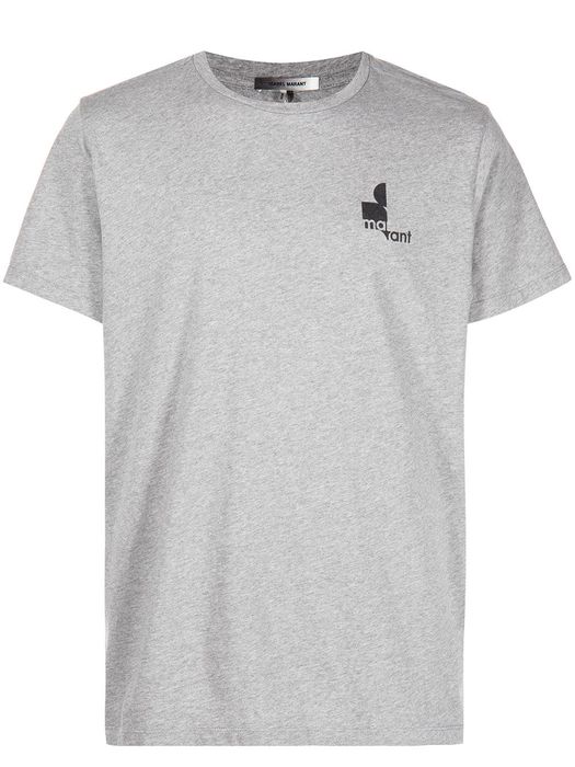 Isabel Marant Zafferh logo-print T-Shirt - Grey