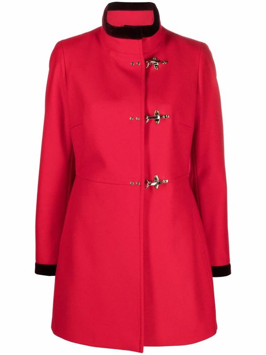 Fay clasp-fastened wool coat - Red