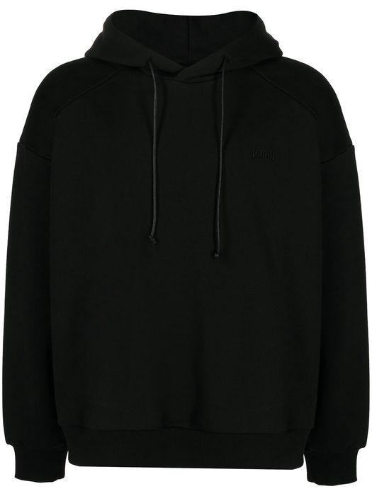 Juun.J graphic-print cotton hoodie - Black