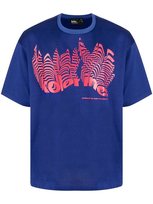 Kolor logo-print short-sleeve T-shirt - Blue