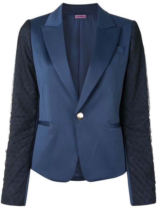 Sueundercover panelled single-breasted blazer - Blue