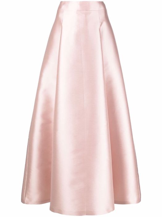Alberta Ferretti metallic long A-line skirt - Pink