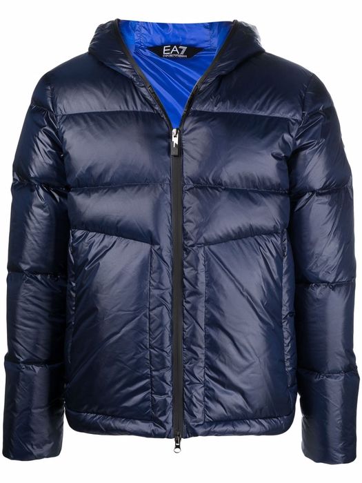 Ea7 Emporio Armani zip-up padded down jacket - Blue