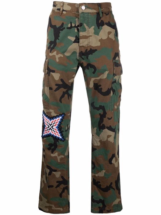 Purple Brand camouflage cargo trousers - Green