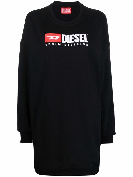 Diesel logo-embroidered sweatshirt dress - Black