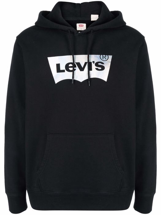 Levi's logo-print pullover hoodie - Black