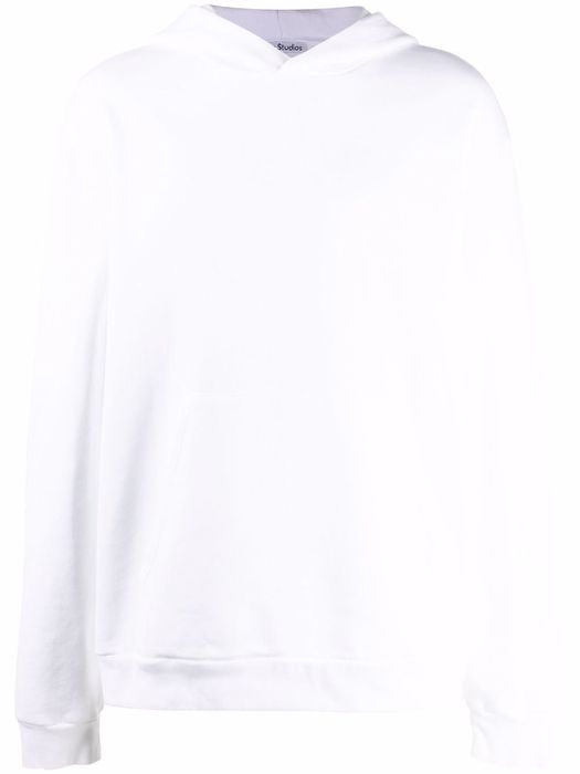 Acne Studios logo-print cotton hoodie - White