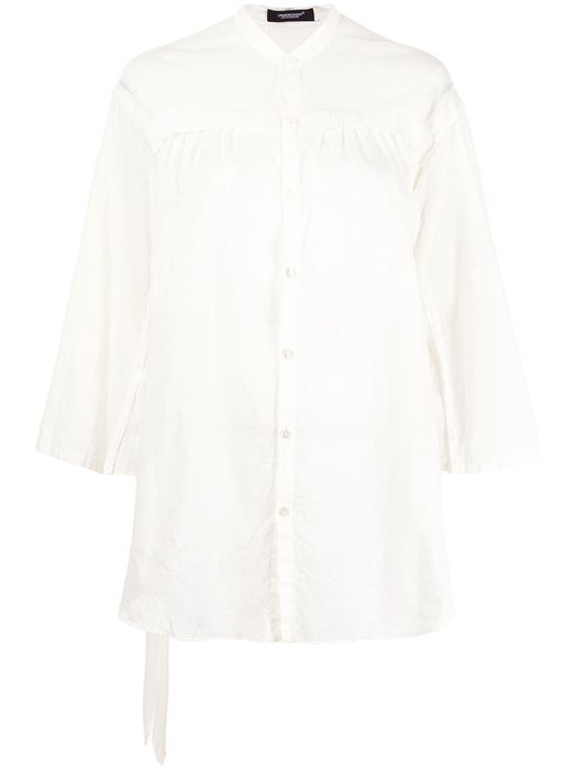 UNDERCOVER belted pleated shirt - White