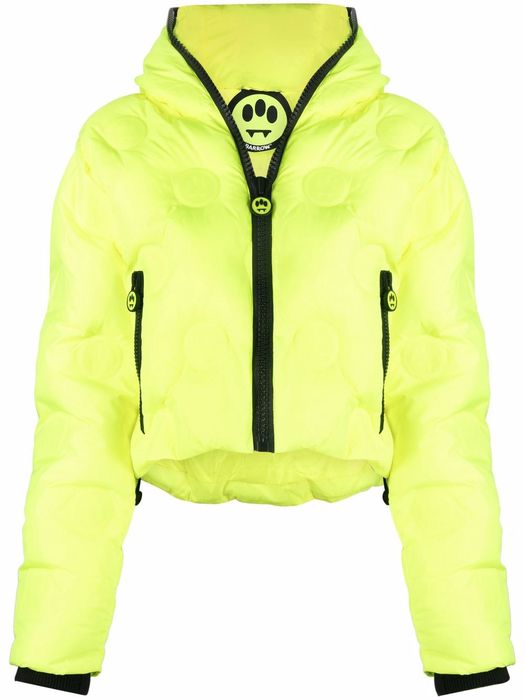 BARROW embossed monogram puffer jacket - Yellow