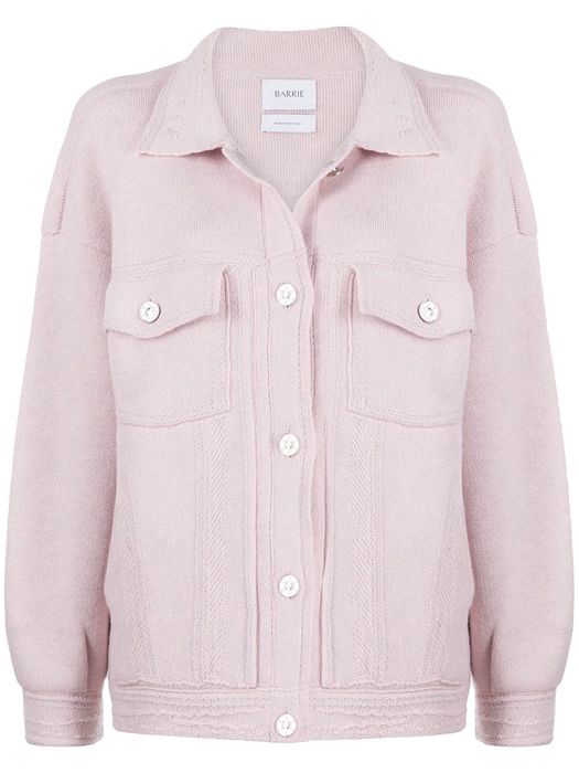 Barrie button-up knitted jacket - Pink