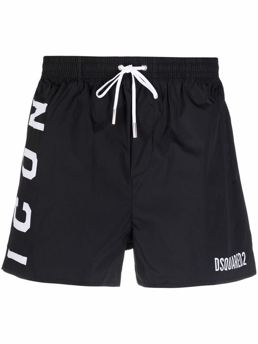 Dsquared2 logo-print drawstring swim shorts - Black