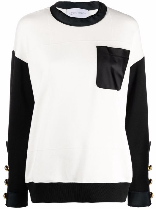 AZ FACTORY chest patch pocket sweatshirt - White