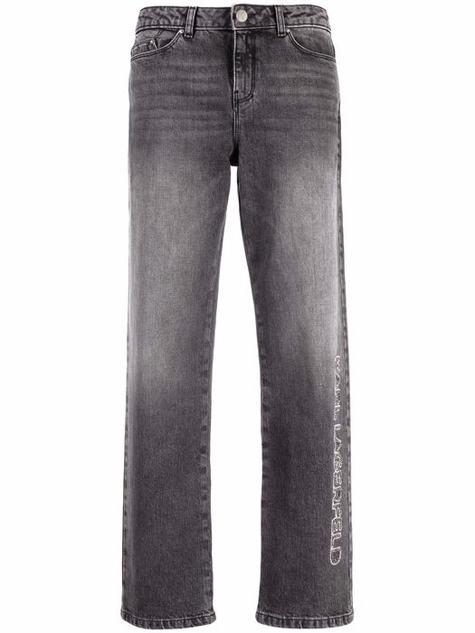 Karl Lagerfeld embellished logo straight leg jeans - Grey